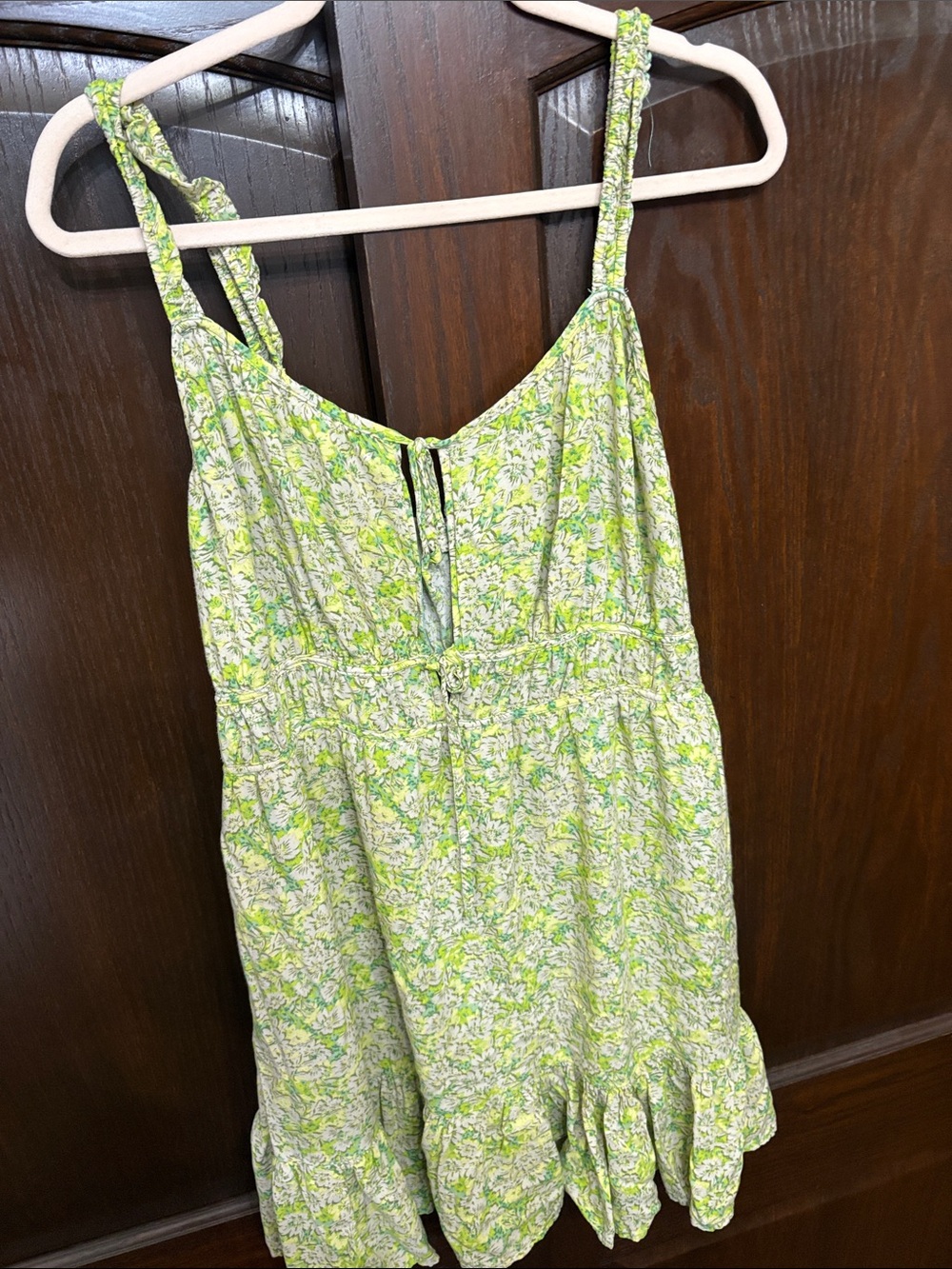 American Eagle Green Floral Dress
